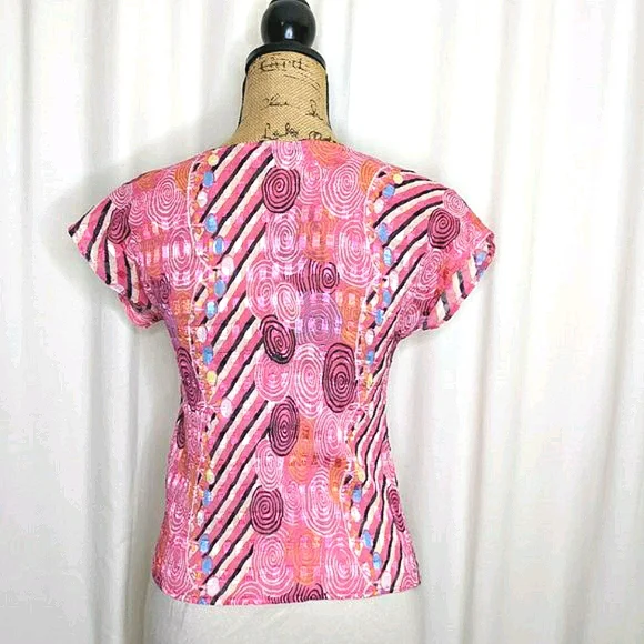 Belissimo NY Pink Crystal Short Sleeve Top - Picture 4 of 13